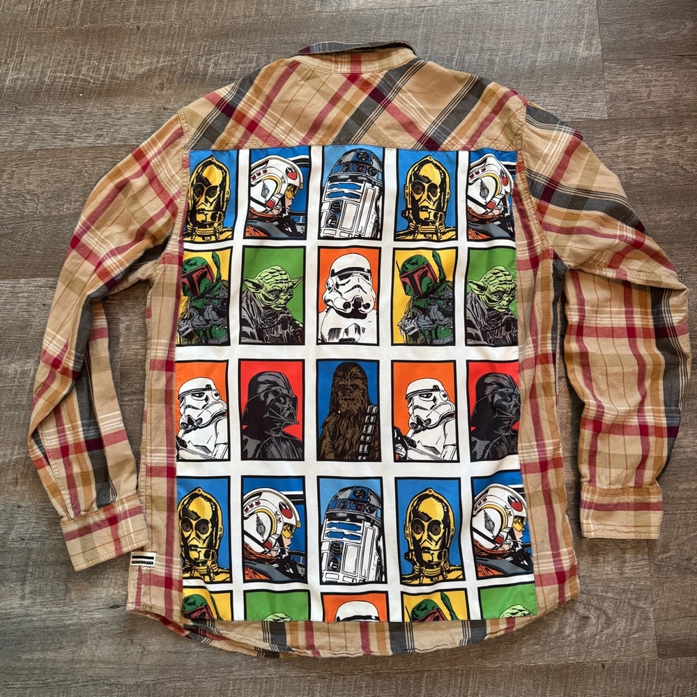 Star Wars Sean John Long Sleeve Shirt Plaid XL Tan
